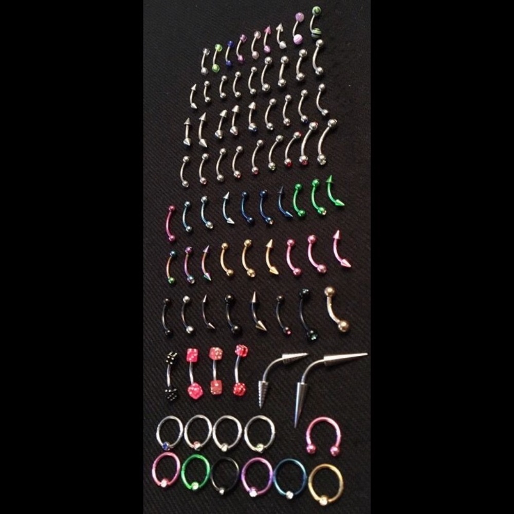 80 - Eyebrow Rings 316L Surgical Steel assorted